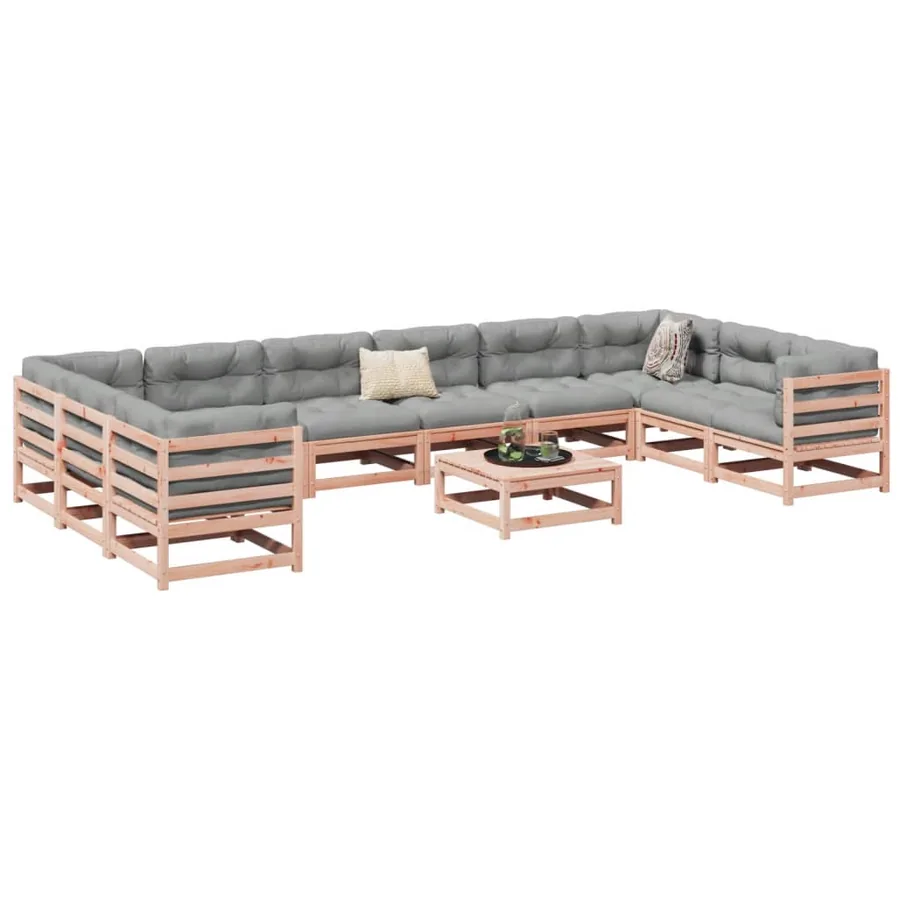 Salon de jardin 11 pcs bois massif sapin de douglas