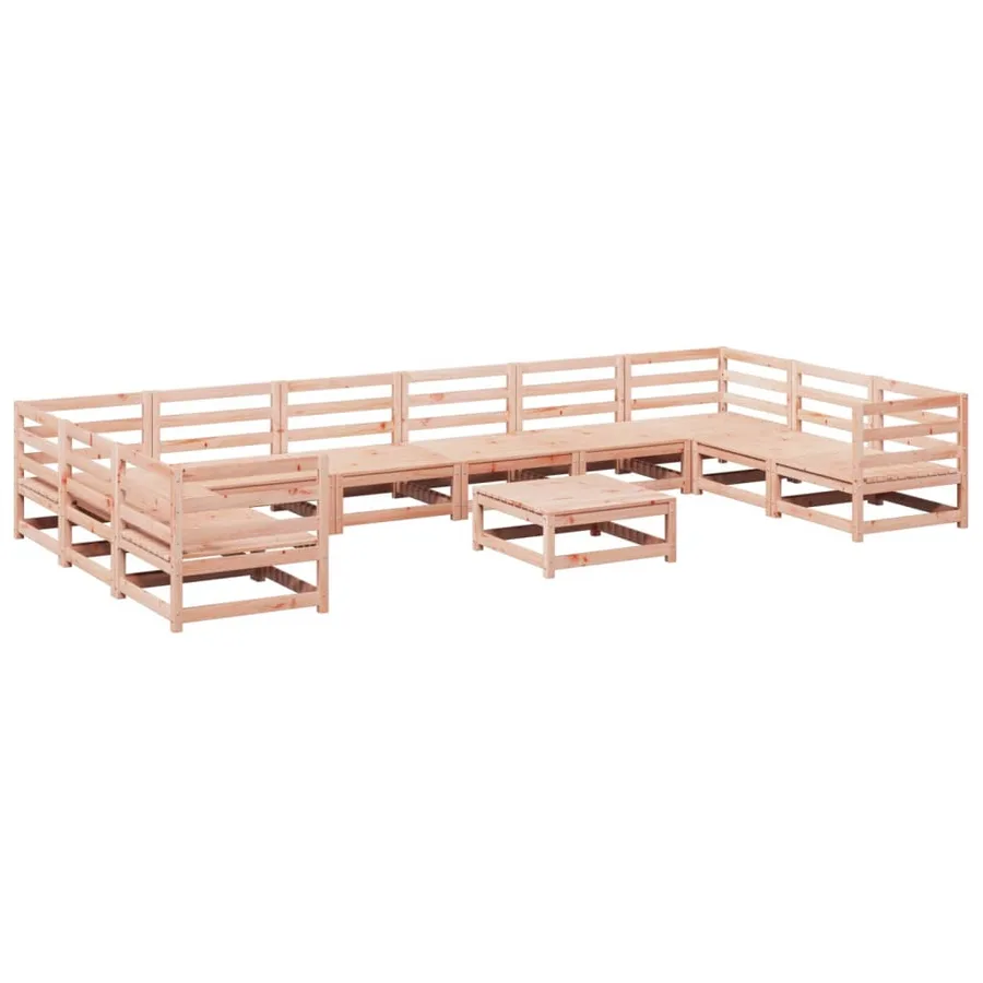 Salon de jardin 11 pcs bois massif sapin de douglas - 2