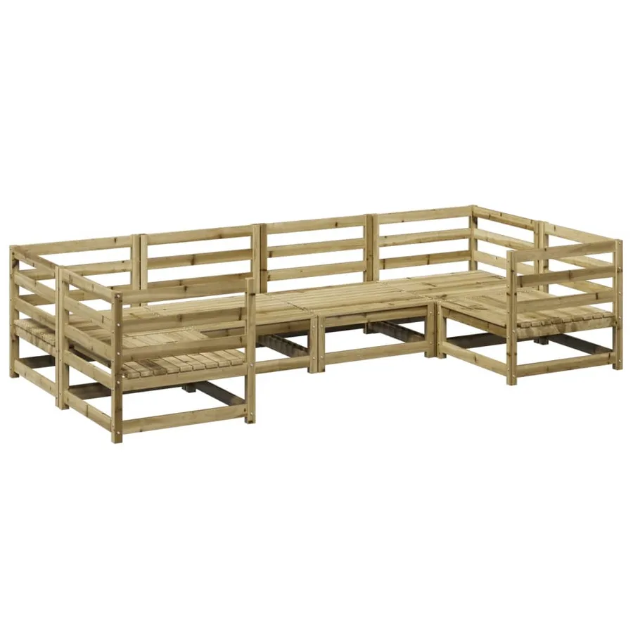 Salon de jardin 6 pcs bois de pin imprégné - 2