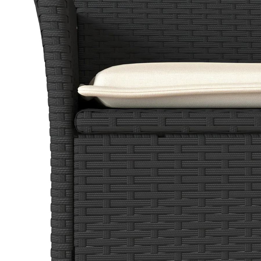 Ensemble à manger de jardin et coussins 7pcs noir rotin acacia - 5