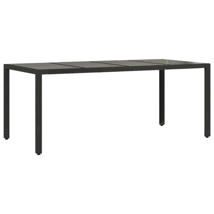 Ensemble à manger de jardin et coussins 9 pcs noir rotin verre - 4