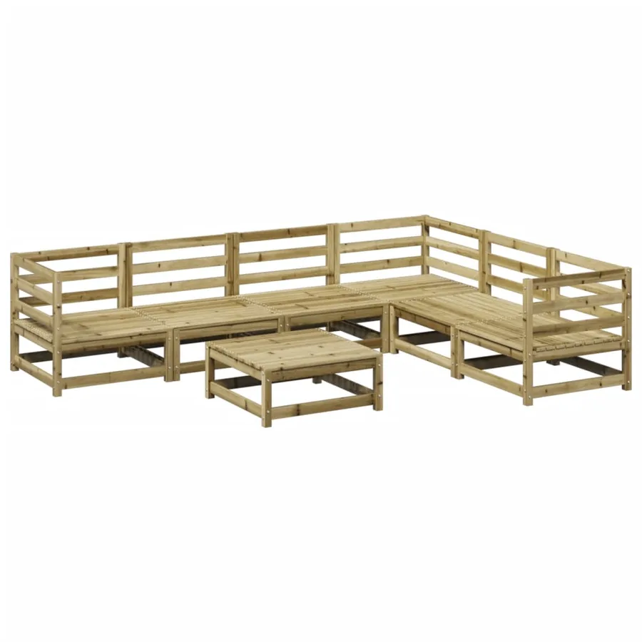 Salon de jardin 7 pcs bois de pin imprégné - 2