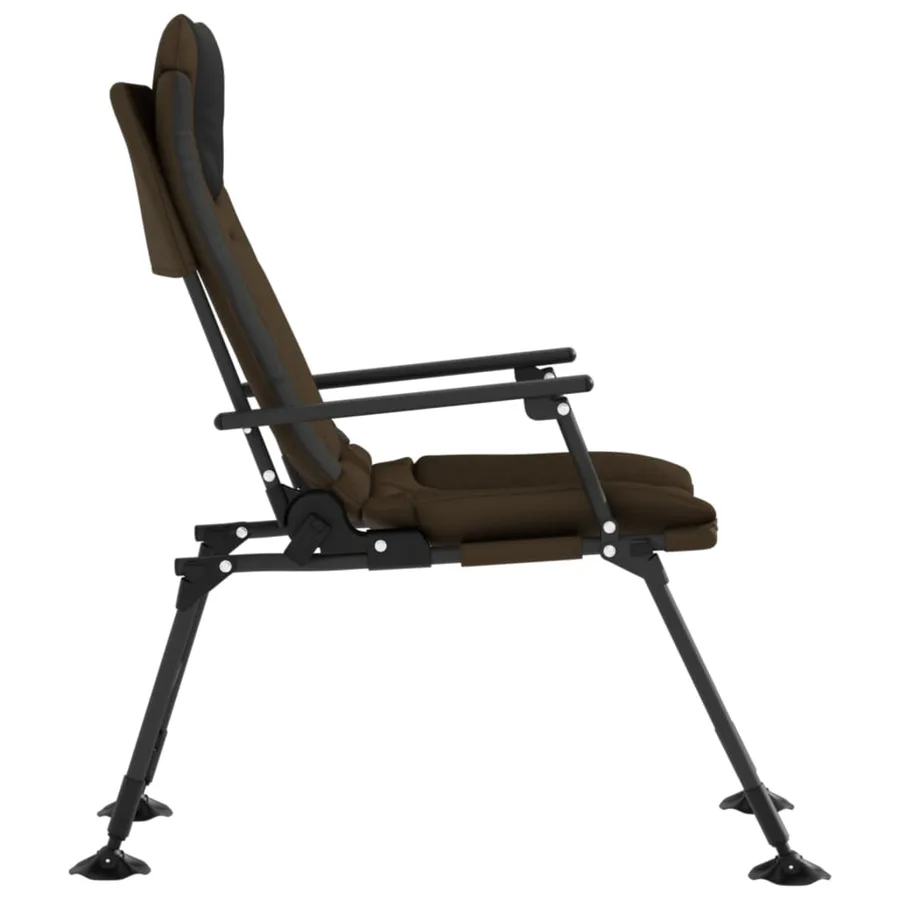 Chaise de pêche avec accoudoir pliable taupe - 4