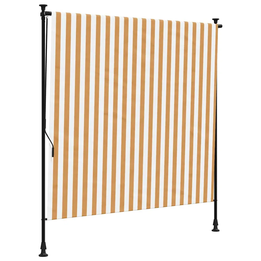Store roulant d'extérieur orange et blanc 200x270cm tissu acier - 2