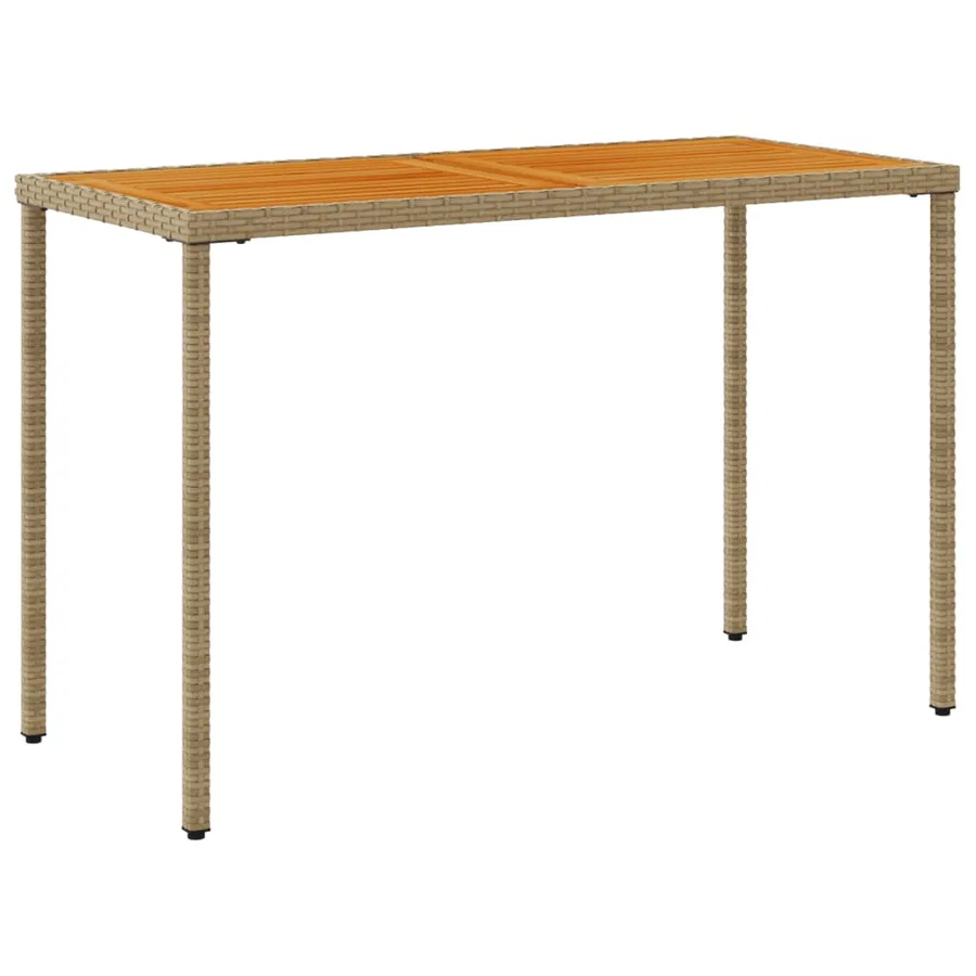 Table de jardin avec dessus en bois d'acacia beige 115x54x74 cm - 6