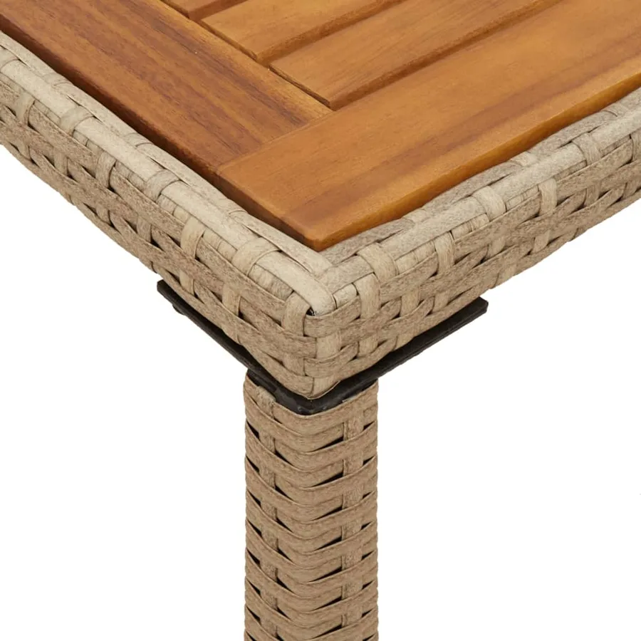 Table de jardin avec dessus en bois d'acacia beige 115x54x74 cm - 8