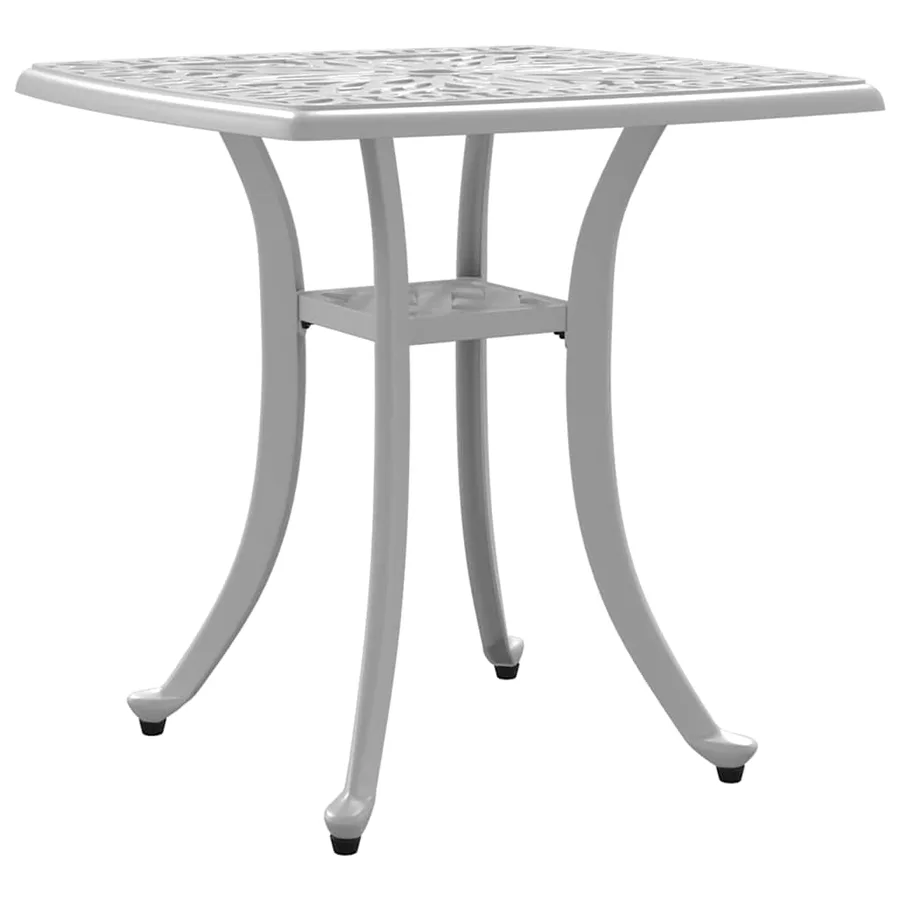 Table de jardin blanc 53x53x53 cm aluminium coulé - 2