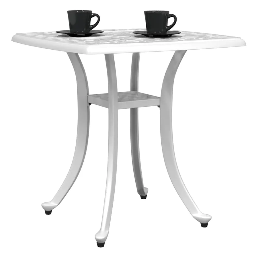 Table de jardin blanc 53x53x53 cm aluminium coulé - 4