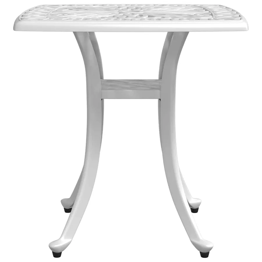 Table de jardin blanc 53x53x53 cm aluminium coulé - 5