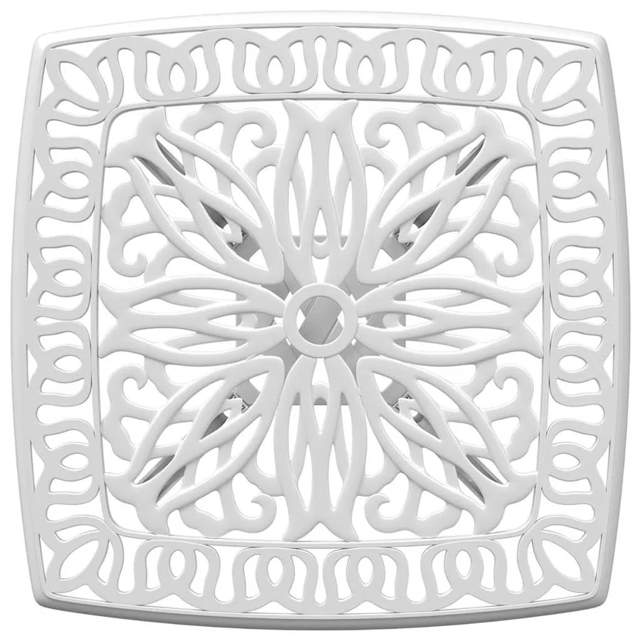 Table de jardin blanc 53x53x53 cm aluminium coulé - 8