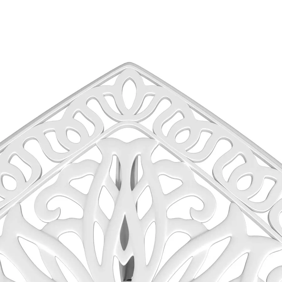 Table de jardin blanc 53x53x53 cm aluminium coulé - 9