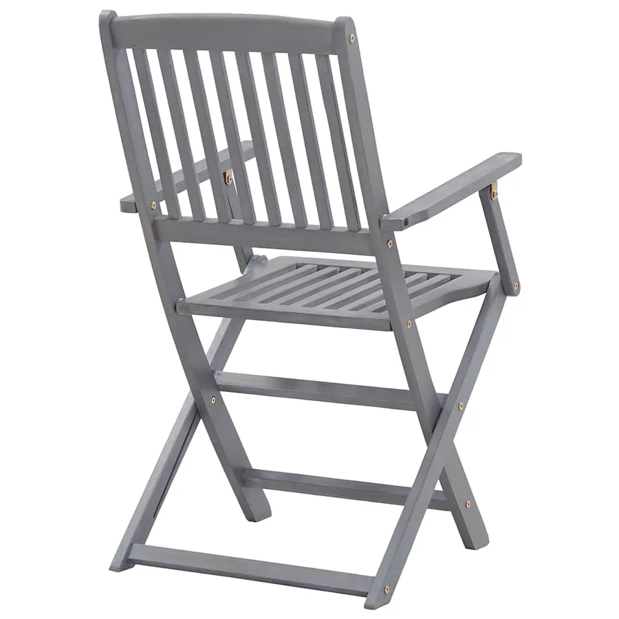 Chaises pliables d'extérieur lot de 2 et coussins Bois d'acacia - 12