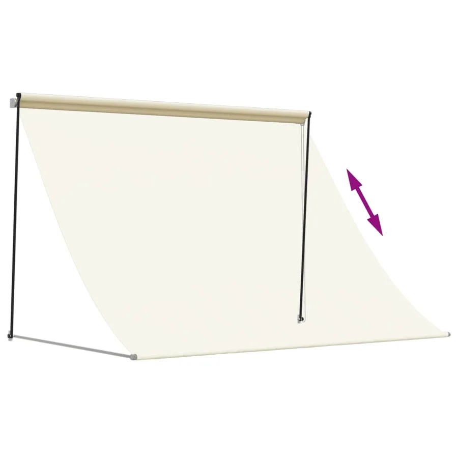 Auvent rétractable crème 200x150 m tissu et acier - 6