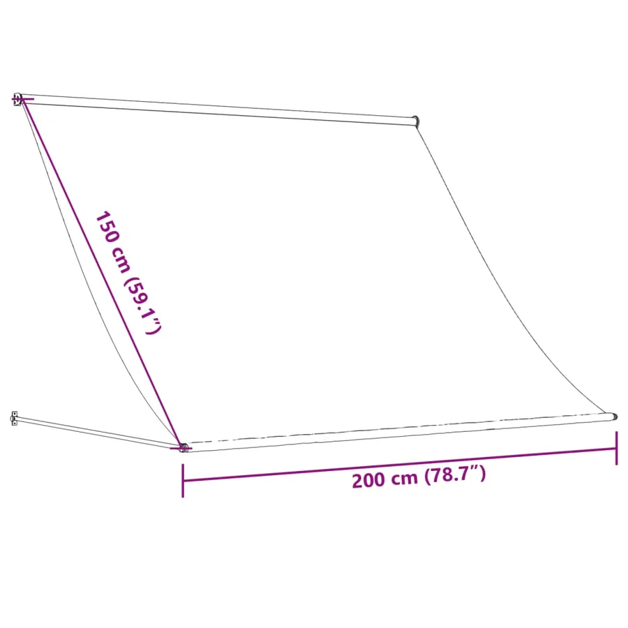 Auvent rétractable crème 200x150 m tissu et acier - 9