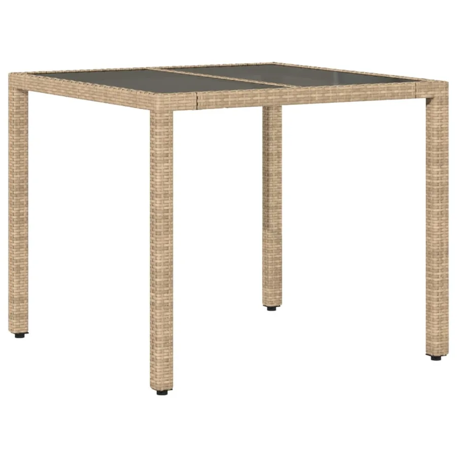 Ensemble à manger de jardin et coussins 3 pcs beige rotin verre - 4