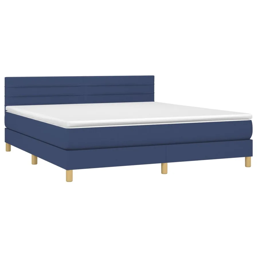 Sommier à lattes de lit avec matelas Bleu 180x200 cm Tissu - 3