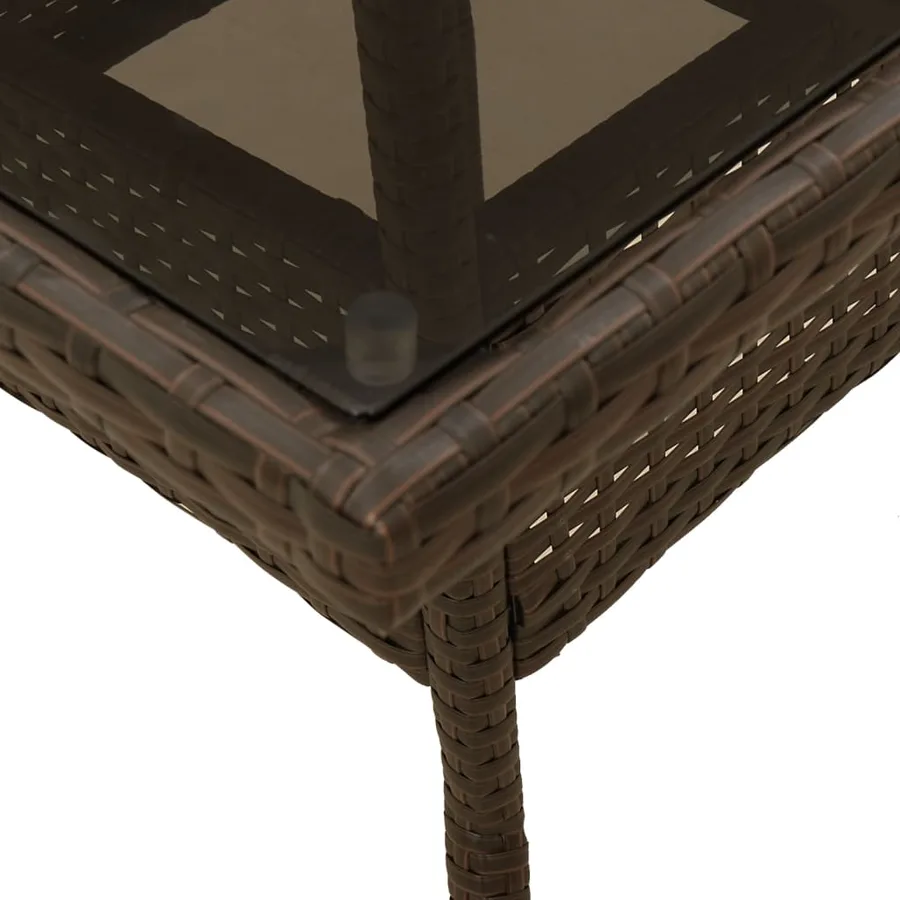 Ensemble à manger de jardin et coussins 5pcs marron rotin verre - 6