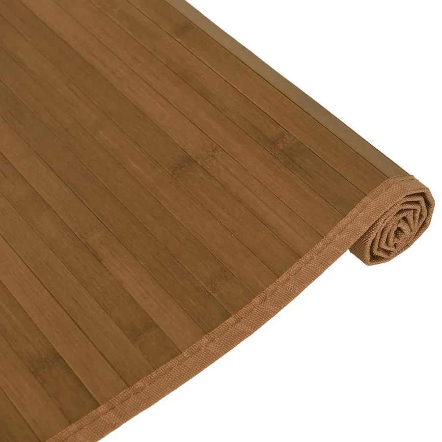 Tapis rectangulaire marron 80x100 cm bambou - 4