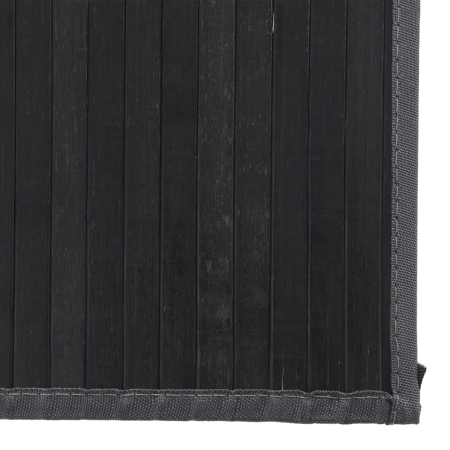 Tapis rectangulaire noir 80x100 cm bambou - 6