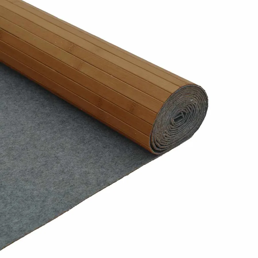 Tapis rectangulaire marron 80x200 cm bambou - 5