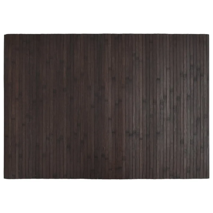Tapis rectangulaire marron foncé 70x100 cm bambou - 2