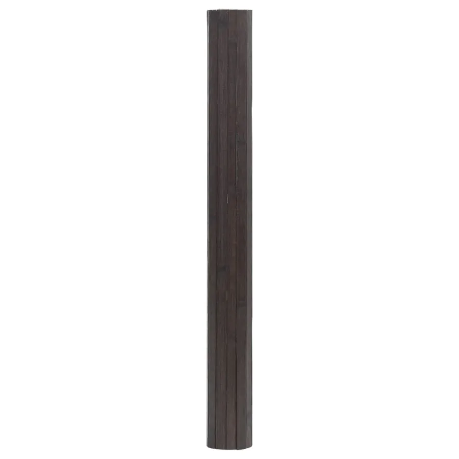 Tapis rectangulaire marron foncé 70x100 cm bambou - 3