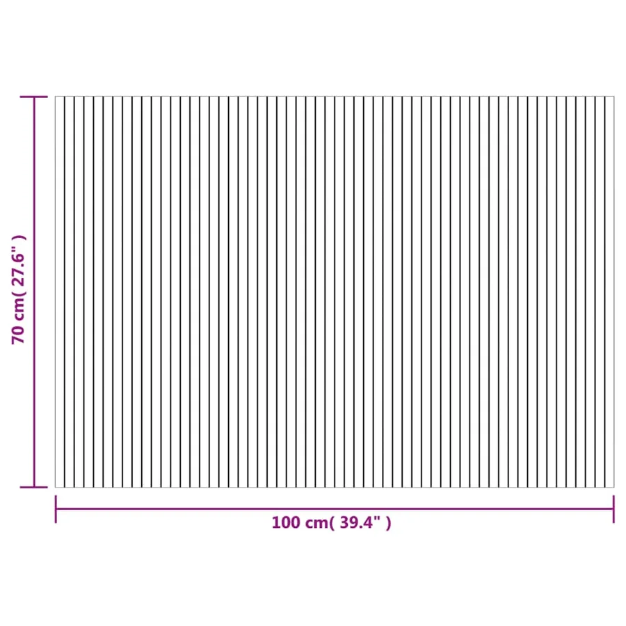 Tapis rectangulaire marron foncé 70x100 cm bambou - 8