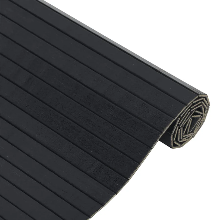 Tapis rectangulaire noir 70x500 cm bambou - 4