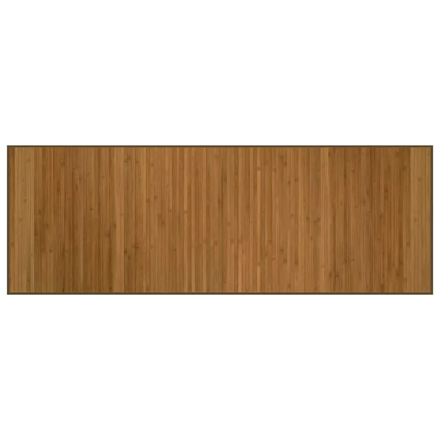 Tapis rectangulaire marron 70x200 cm bambou - 2