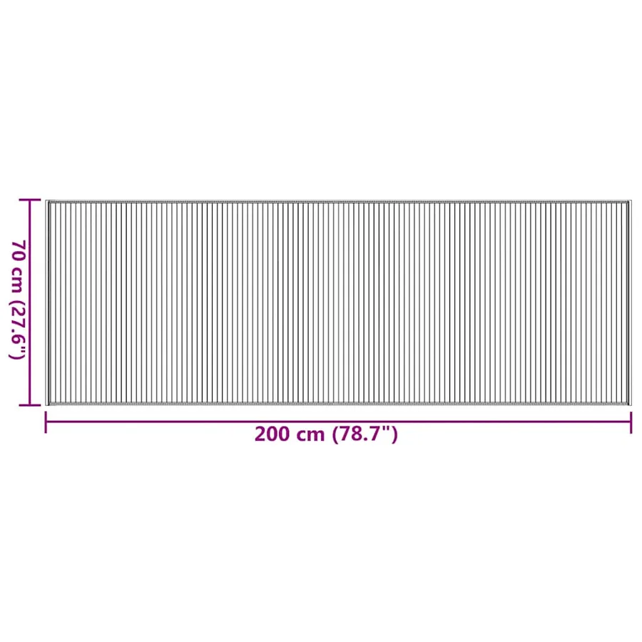 Tapis rectangulaire marron 70x200 cm bambou - 8