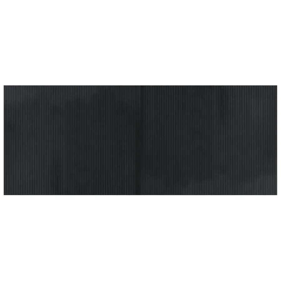 Tapis rectangulaire noir 80x200 cm bambou - 2