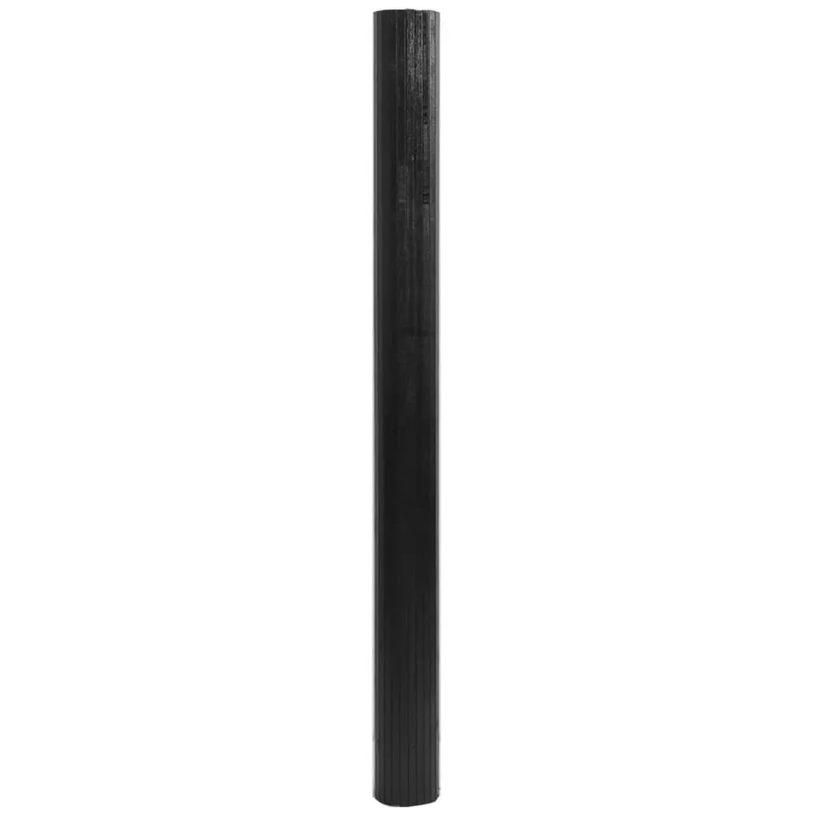 Tapis rectangulaire noir 80x200 cm bambou - 3