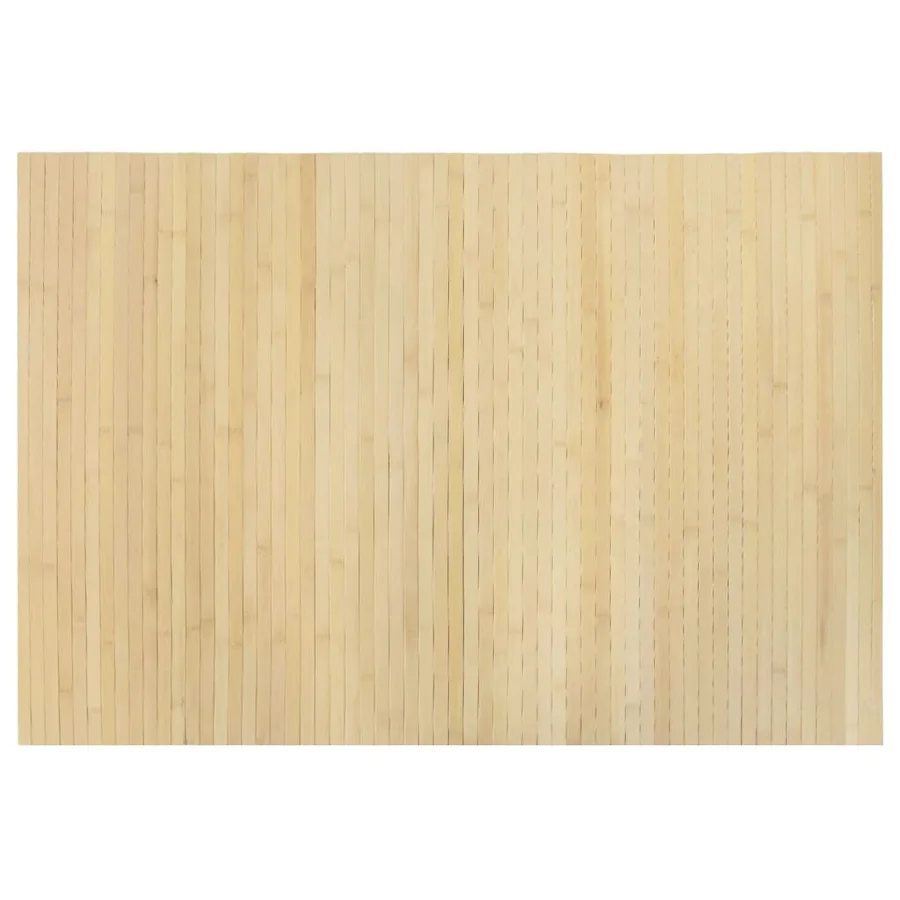 Tapis rectangulaire naturel clair 70x100 cm bambou - 2