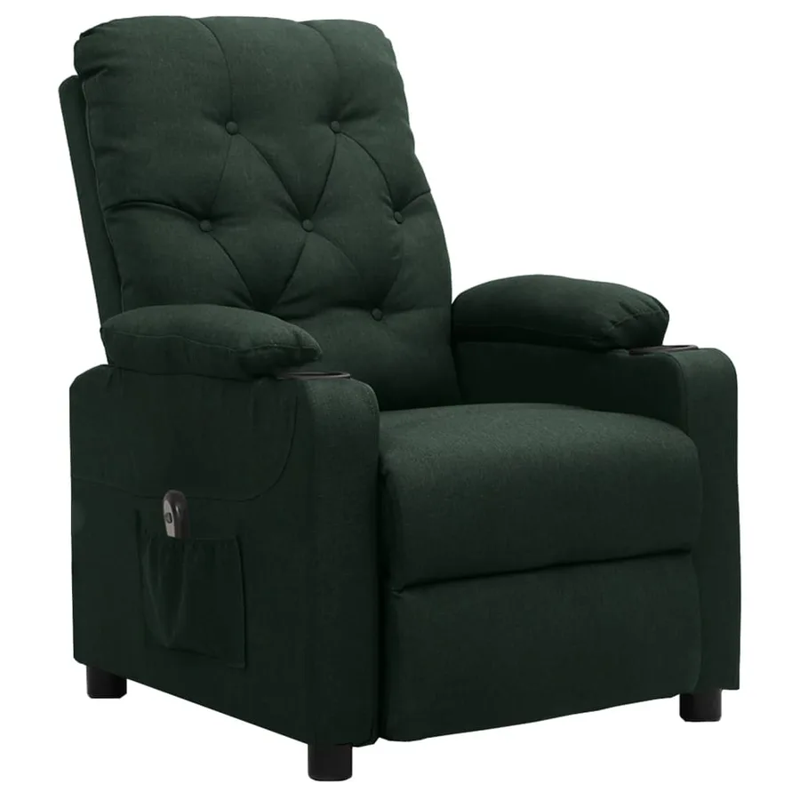 Fauteuil inclinable électrique Vert foncé Tissu - 2