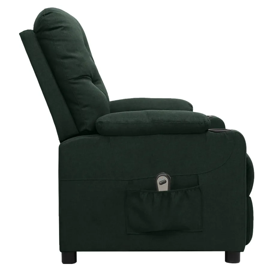 Fauteuil inclinable électrique Vert foncé Tissu - 4