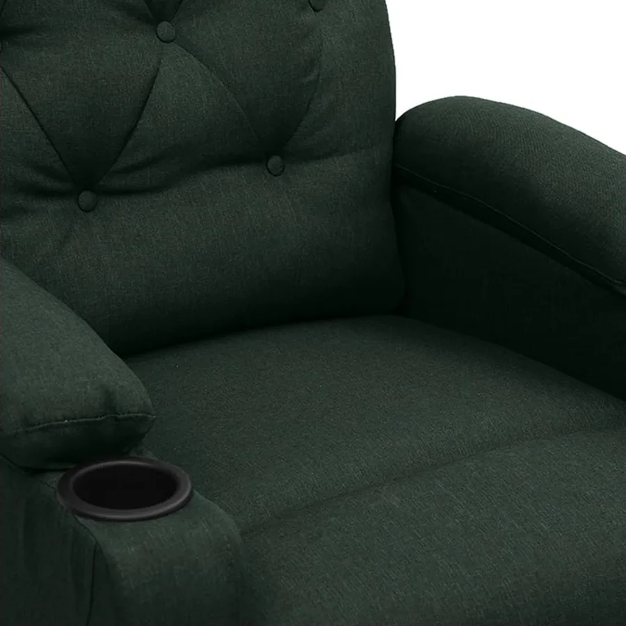 Fauteuil inclinable électrique Vert foncé Tissu - 7