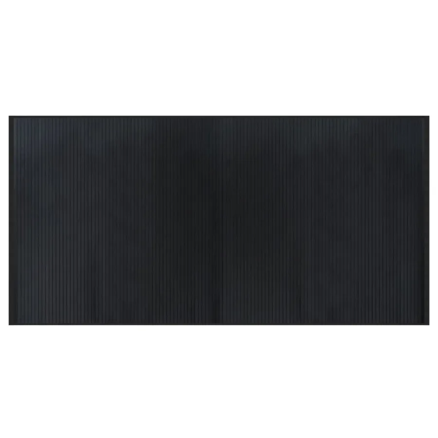 Tapis rectangulaire noir 100x200 cm bambou - 2