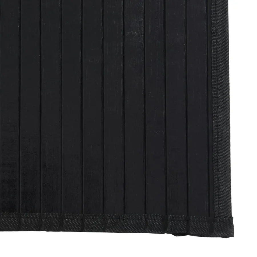 Tapis rectangulaire noir 100x200 cm bambou - 6