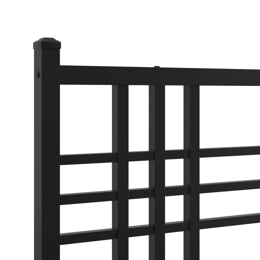 Cadre de lit métal sans matelas avec tête de lit noir 90x200 cm - 7