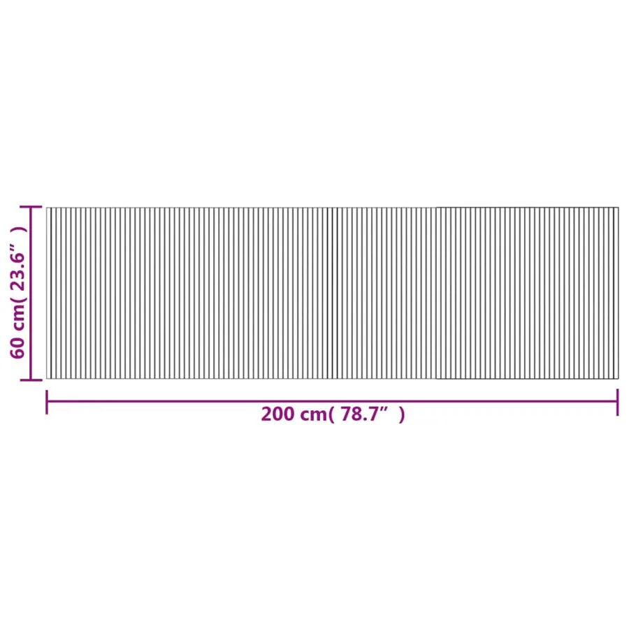 Tapis rectangulaire naturel clair 60x200 cm bambou - 8