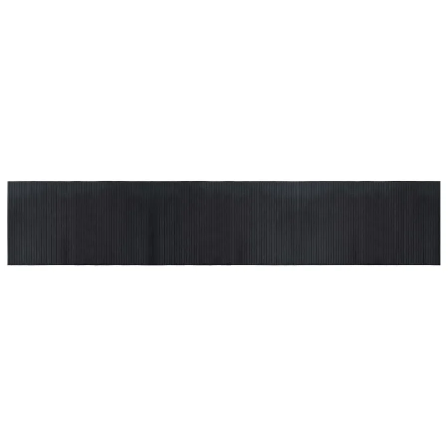 Tapis rectangulaire noir 60x300 cm bambou - 2
