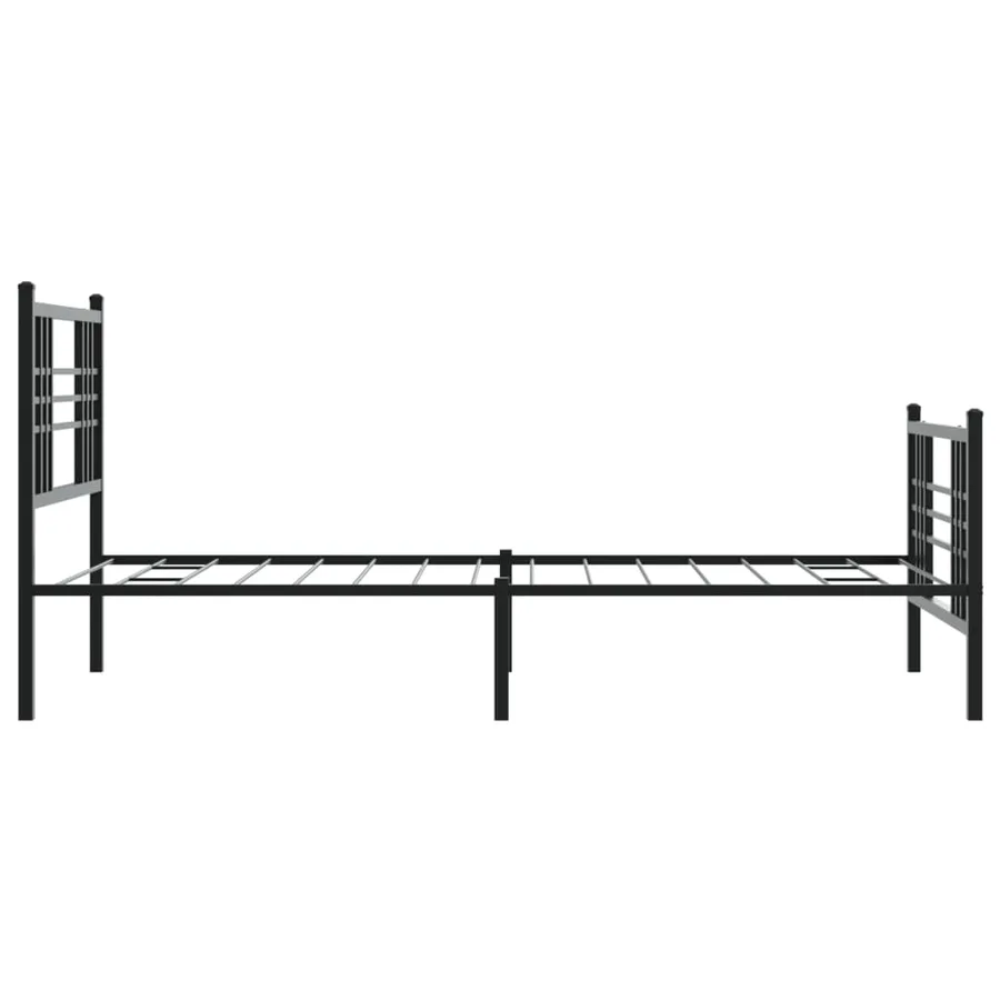 Cadre de lit métal sans matelas avec pied de lit noir 90x190 cm - 5