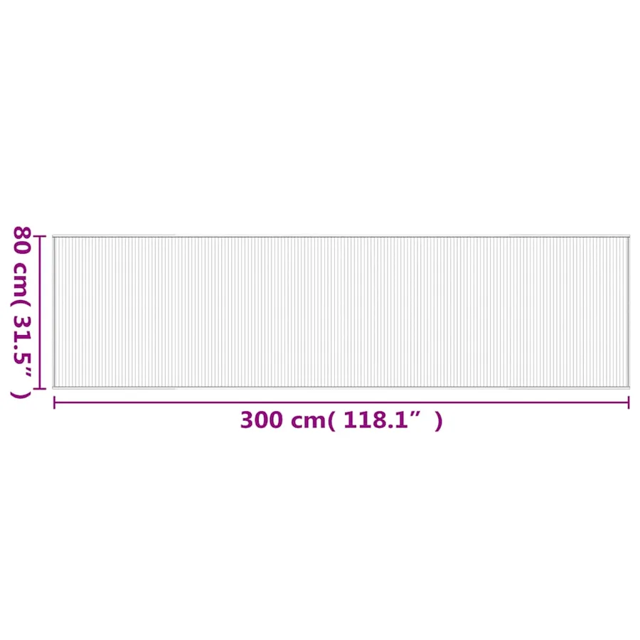 Tapis rectangulaire marron 80x300 cm bambou - 8