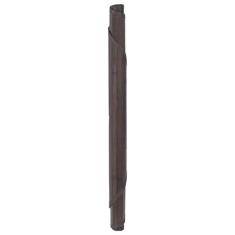 Tapis rond marron foncé 60 cm bambou - 3
