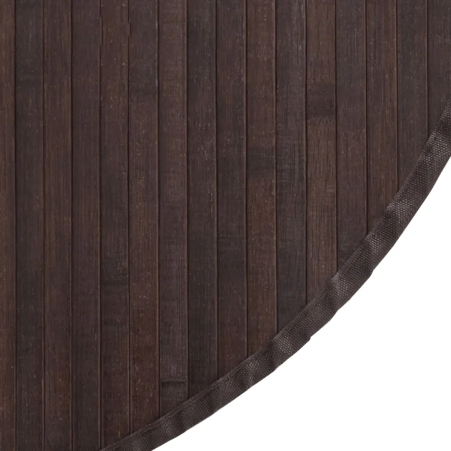 Tapis rond marron foncé 60 cm bambou - 6