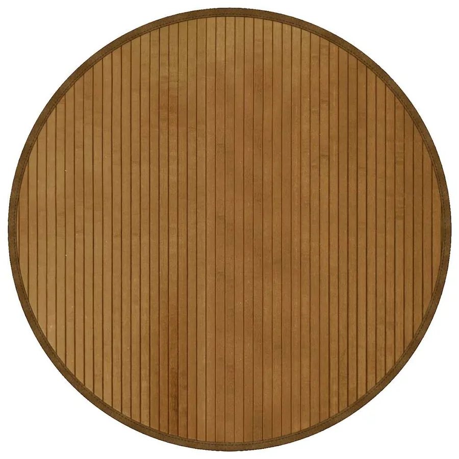 Tapis rond marron 80 cm bambou - 2