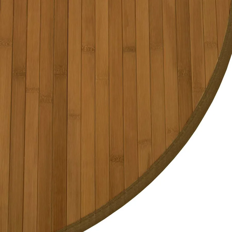 Tapis rond marron 80 cm bambou - 6