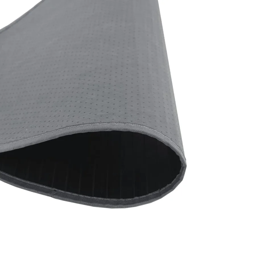 Tapis rond gris 80 cm bambou - 5