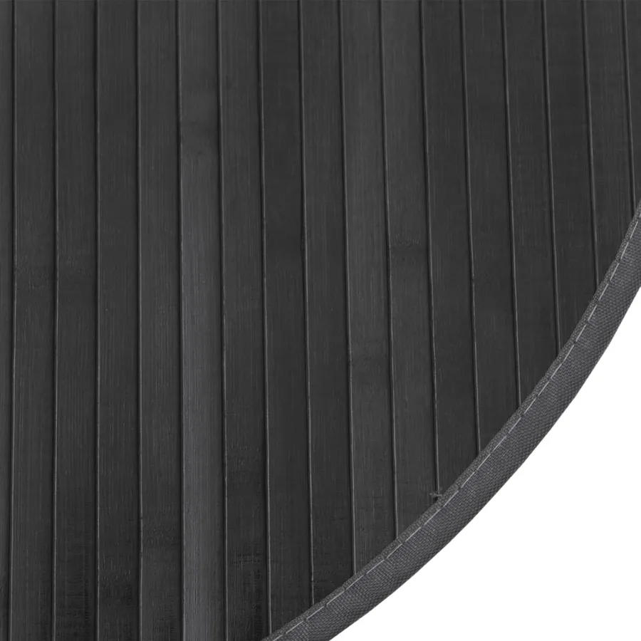 Tapis rond gris 80 cm bambou - 6
