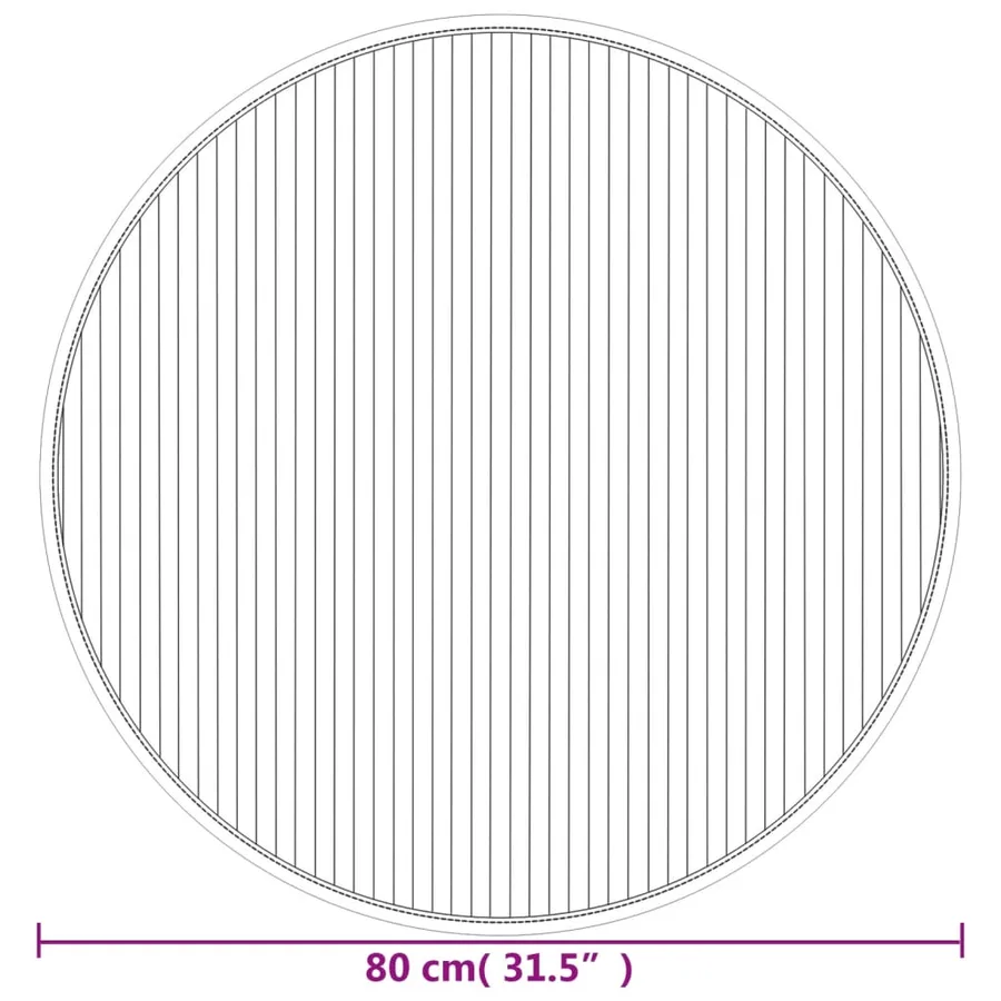 Tapis rond gris 80 cm bambou - 8